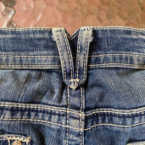 Y2K Trashy McBling Distressed Low Rise Bling Diamond Jeans Size 10 Embroidered - Picture 12 of 16